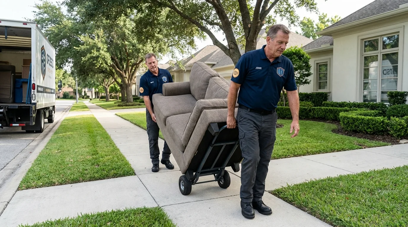 Local residential moving crew loading furniture in Watkins Glen, NY